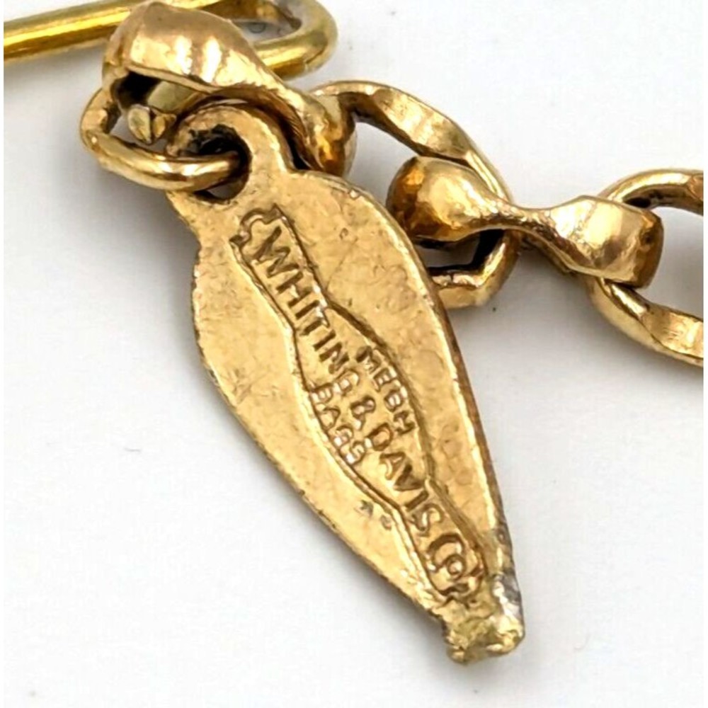 Whiting & Davis Gold Tone Chainmail Metal Fringed Vintage Bib Necklace 1970s - Picture 11 of 14